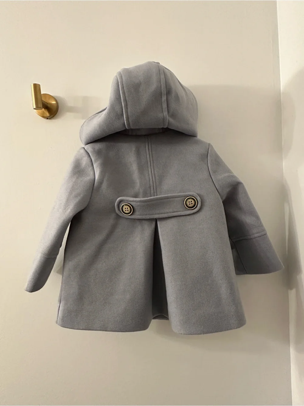 Toddler grey blue hooded coat